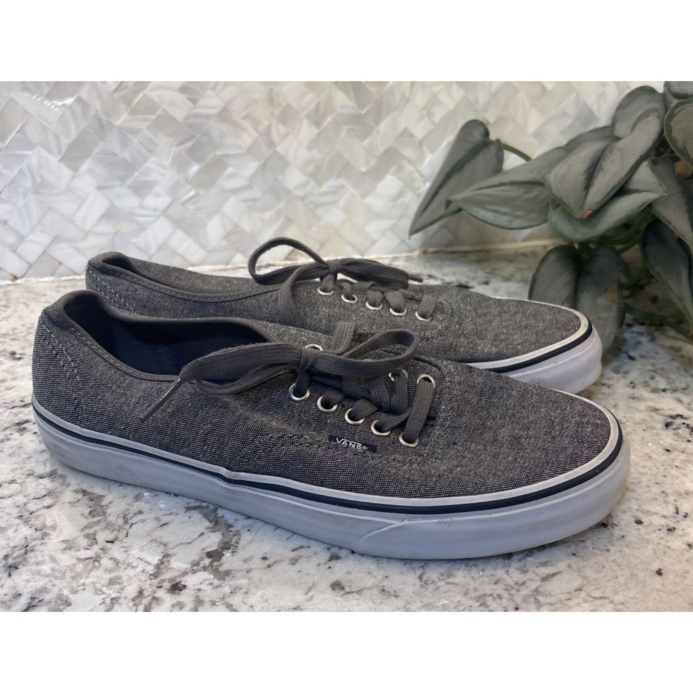 Vans Off The Wall  Sneaker Low Top Gray Canvas Skate Shoe Men 9 Ladies 10.5